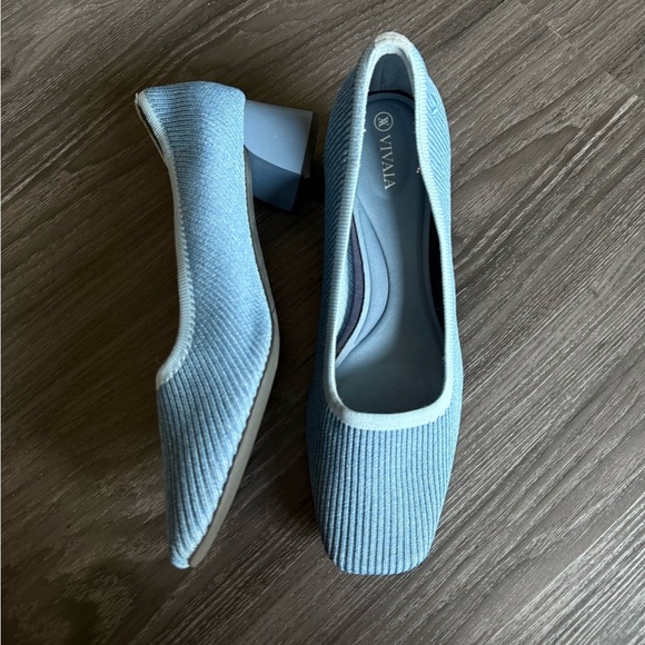 Vivaia Melody 2.0 Square Toe Chunky Heel Denim Blue - Picture 3 of 11